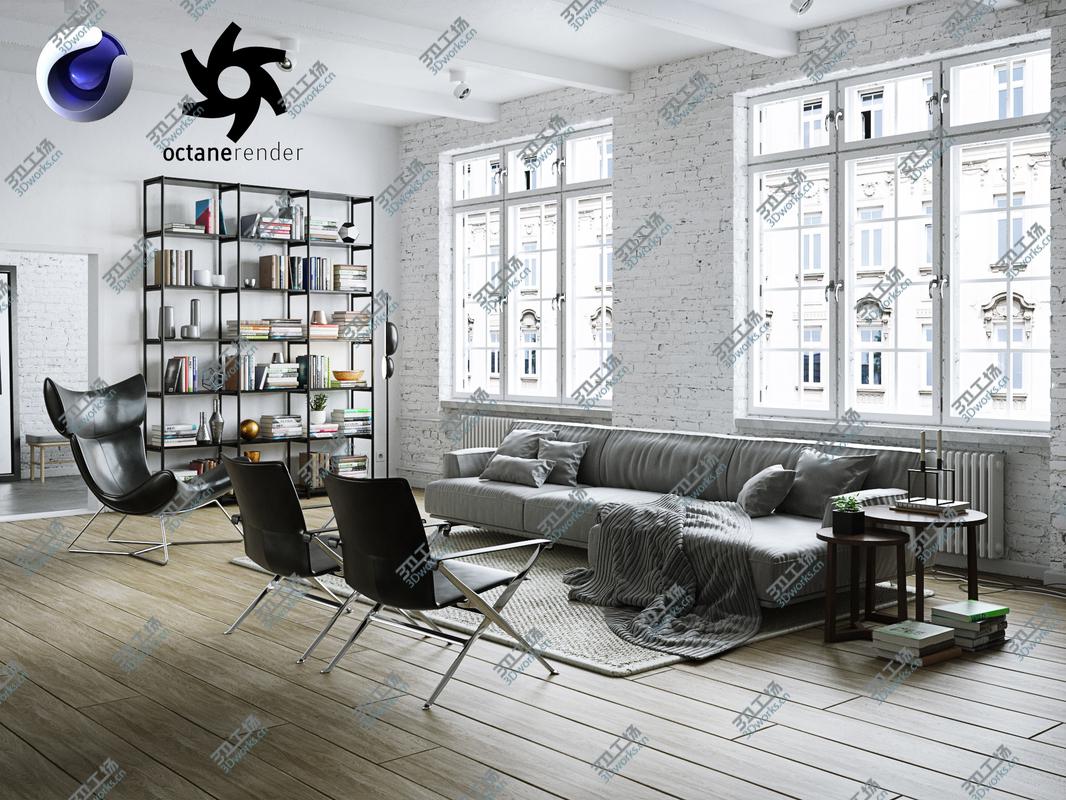 images/goods_img/20210313/Living Room Interior Scene for Cinema 4D and Octane Render 3D/1.jpg